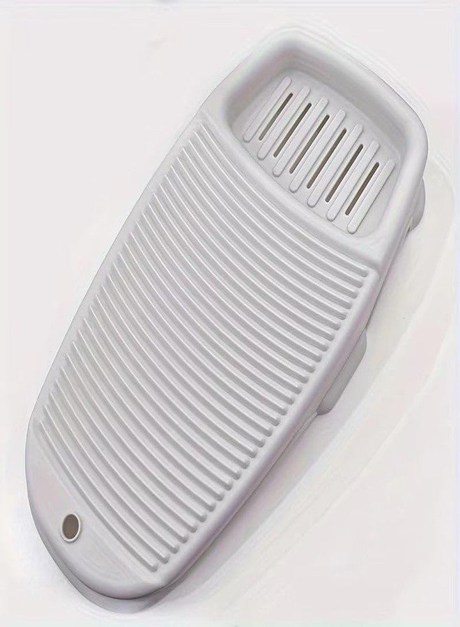 F4FIVE Washboard Scrubber with Soap Holder - 43x21 cm Grey | Hand Wash Board | Anti-Slip Polypropylene Laundry Pad - Image 2