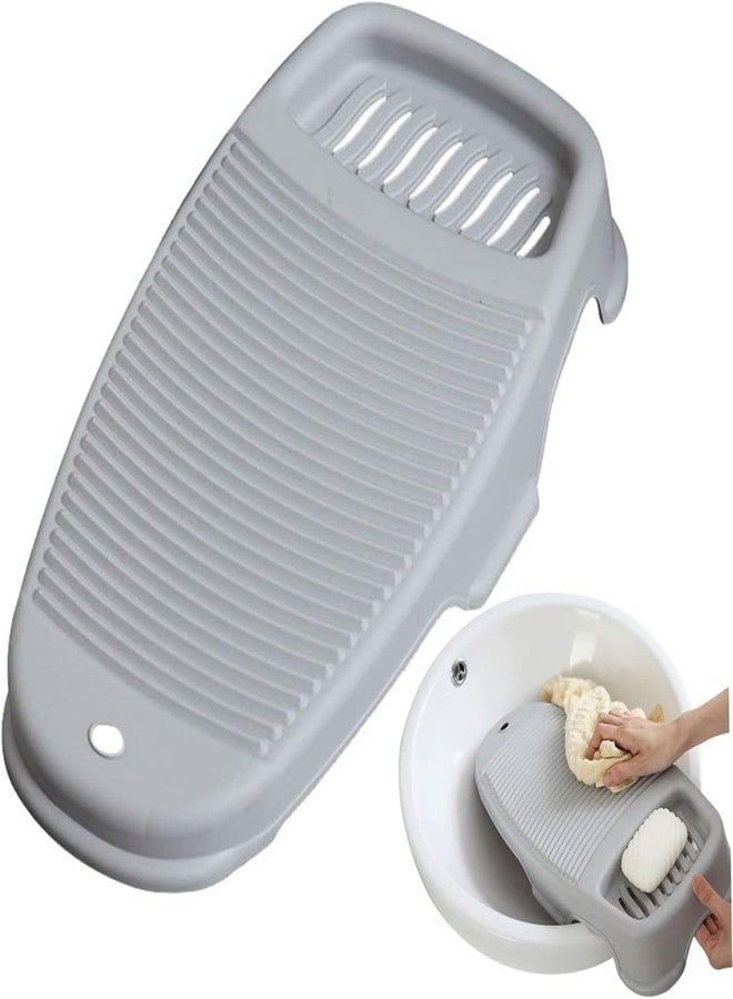 F4FIVE Washboard Scrubber with Soap Holder - 43x21 cm Grey | Hand Wash Board | Anti-Slip Polypropylene Laundry Pad - Image 3