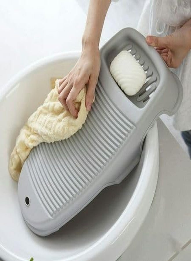 F4FIVE Washboard Scrubber with Soap Holder - 43x21 cm Grey | Hand Wash Board | Anti-Slip Polypropylene Laundry Pad - Image 5
