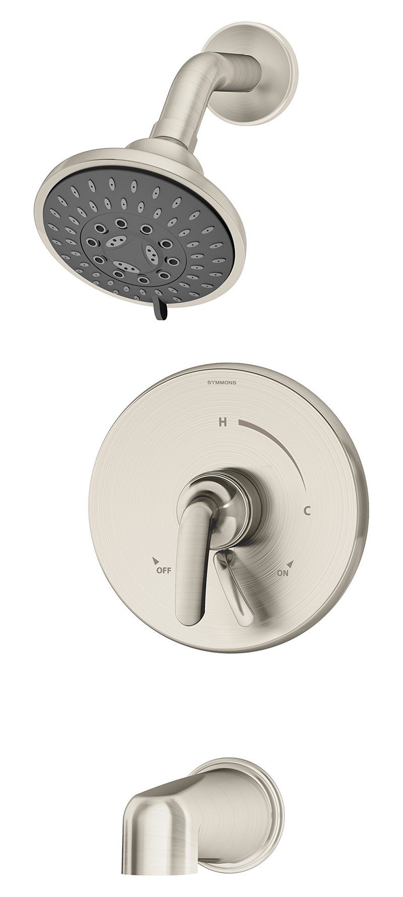 Symmons S5502STN15TRM Elm Single Handle 5Spray Tub and Shower Faucet Trim Satin Nickel 15 GPM Valve Not Included - Image 2