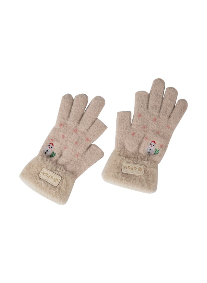 Grgn Women's Winter Gloves, Warm Fleece-lined Thickened Ladies' Gloves For Cycling, Driving, Cold Protection, Touchscreen Compatible - Image 5