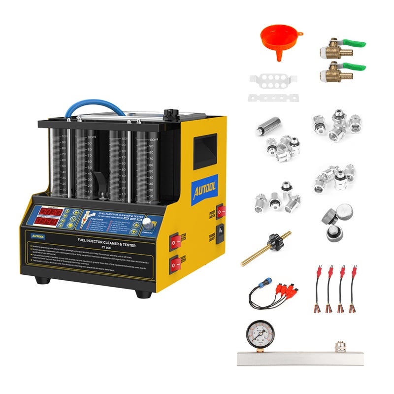Autool Automotive Motorcycle 4 Cylinder Ultrasonic Wave Injector Cleaner Petrol Injection Tester Cleaning Kit Tester