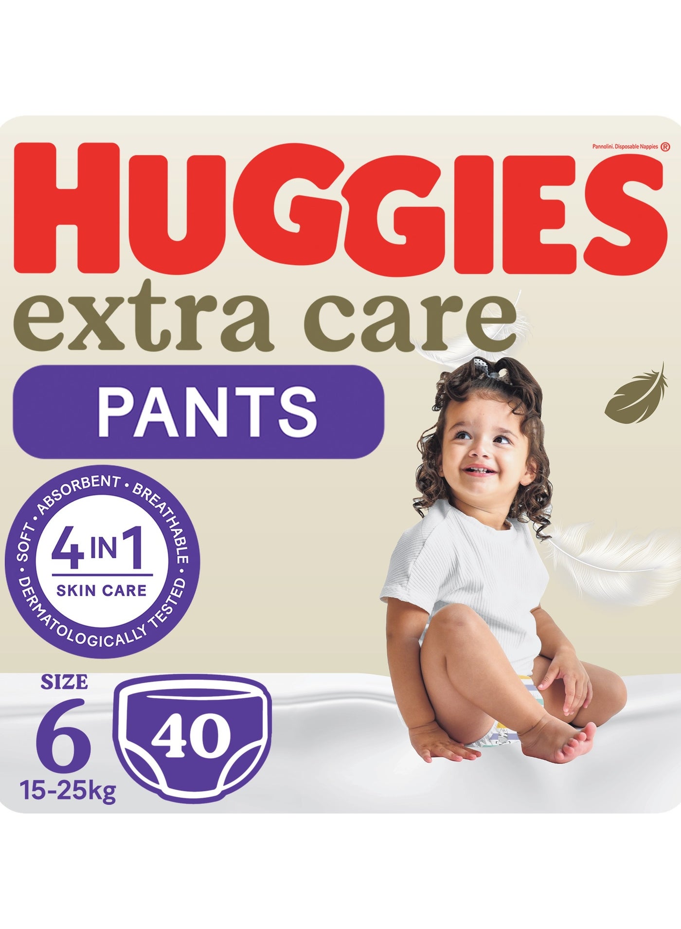Huggies Extra Care Baby Culottes, Size 6 (15-25 kg), Mega Packs, 60 Diaper Pants