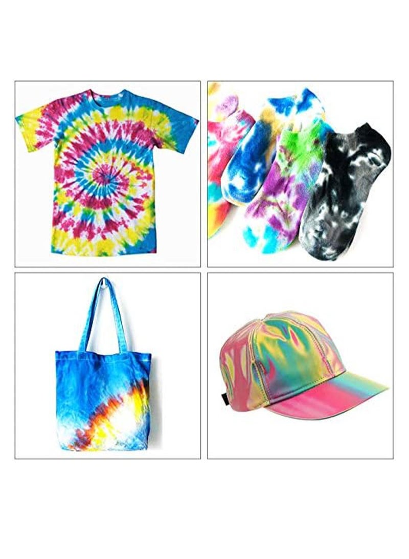 Premify Single-Step 24 Colors Tie Dye Kit, TIE-DYE Textile Colours 90ml Bottles with Table Covers Aprons Gloves Rubber Bands & User Manual, Upto 36 Projects for Kids Adults Shirts Caps Hoodie etc  - Image 2