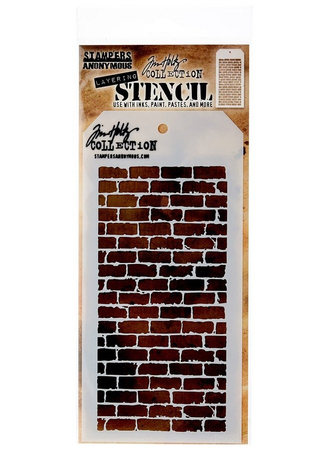 Stampers Anonymous - Tim Holtz Layered Stencil 4.125X8.5 Bricked - Image 1