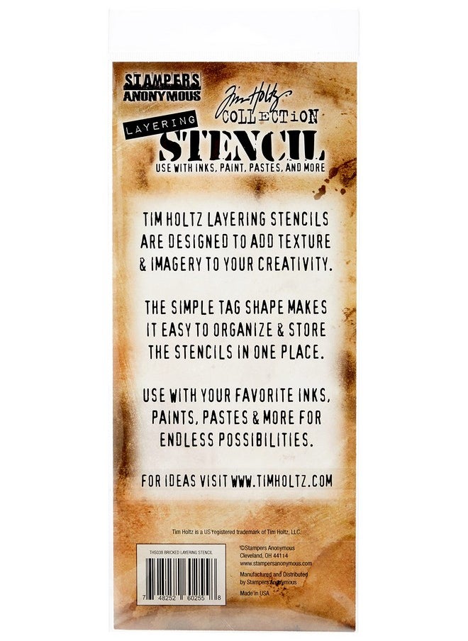Stampers Anonymous - Tim Holtz Layered Stencil 4.125X8.5 Bricked - Image 1