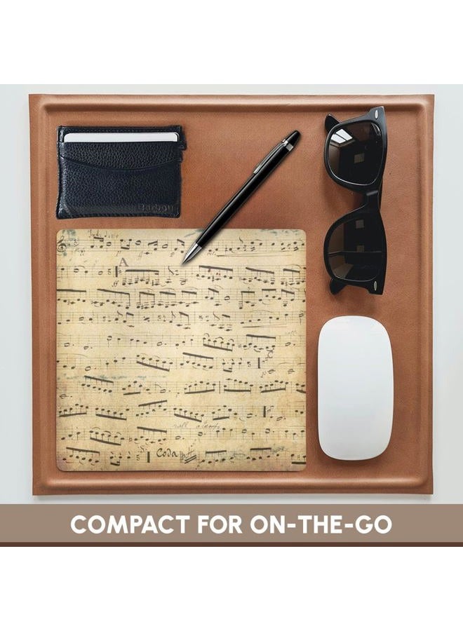3DROSE LLC 8 x 8 x 0.25 Inches Mouse Pad, Grunge Musical Notes - Vintage Sheet Music - Yellowed Piano Notation - Pianist and Musician Gifts (mp_120273_1) - Image 4
