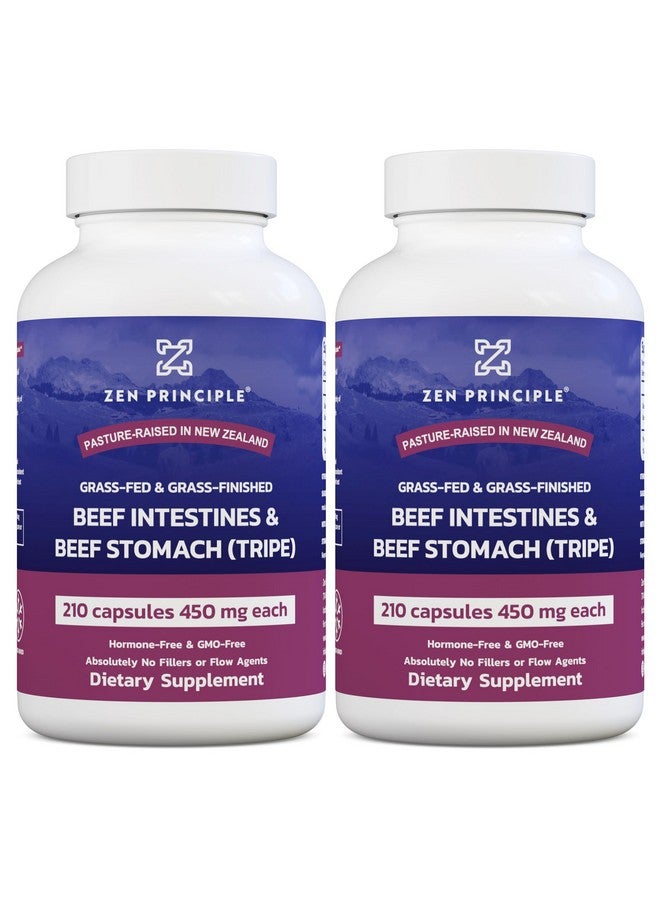 Zen Principle Grass Fed Beef Intestines with Stomach (Tripe) Supplement, Supports Digestive Health and Gut Balance, Supports Acid Reflux Balance, Natural Intestine Wellness, 2-Pack, 420 Capsules. - Image 1