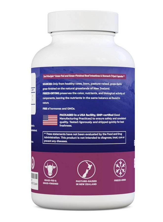 Zen Principle Grass Fed Beef Intestines with Stomach (Tripe) Supplement, Supports Digestive Health and Gut Balance, Supports Acid Reflux Balance, Natural Intestine Wellness, 2-Pack, 420 Capsules. - Image 3