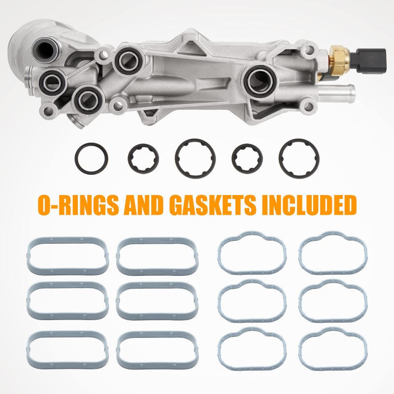 Somusen 926-959 Upgraded Aluminum Engine Oil Filter Housing Kit with Oil Cooler Sensors and Gaskets Compatible with 2011-2016 Chrysler 200 300, Dodge Charger Challenger Journey, Wrangler, Ram ProMaster 3.6L - Image 2