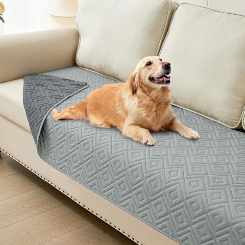 hyha Waterproof Dog Blanket Soft Pet Bed Blankets Waterproof Sofa Couch Cover for Dogs Washable Reversible Pet Couch Covers for Sofa Furniture 30x70 Inch GreyDark Grey