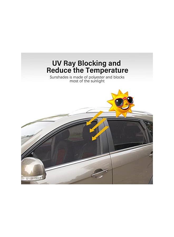 NALANDA 2 حزمة من ستائر الشمس المغناطيسية للنافذة الجانبية للسيارة مع شبكة عاكسة للحيوانات الأليفة الصغيرة تحجب أشعة الشمس وتحمي درجة حرارة الجزء الداخلي للسيارة وتحافظ على برودة سيارتك وحماية الخصوصية للمقعد الخلفي - Image 3