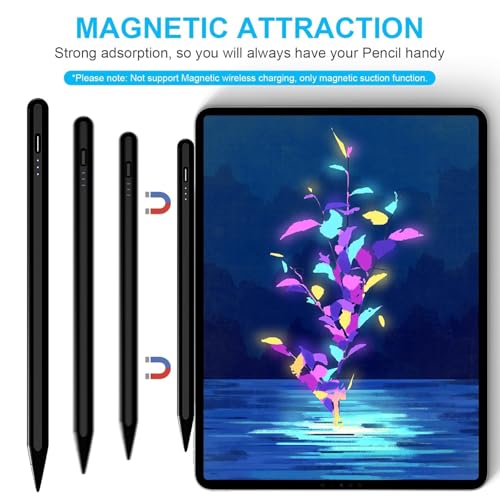 KINGONE Upgraded iPad Pencil, Ultra High Precision, Sensitivity, Palm Rejection, Prevents False ON/Off Touch, Power Display, Tilt Sensitivity, Magnetic Adsorption for iPad 2018 and Later, Black - Image 4
