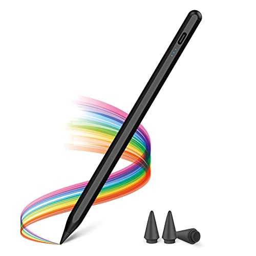 KINGONE Upgraded iPad Pencil, Ultra High Precision, Sensitivity, Palm Rejection, Prevents False ON/Off Touch, Power Display, Tilt Sensitivity, Magnetic Adsorption for iPad 2018 and Later, Black - Image 1