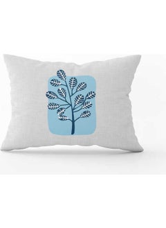 Cango Home Blue White Decorative Modern Leaf Patterned Digital Printed Throw Pillow Pillow Case CGH728-3550 Double Sided Printed 