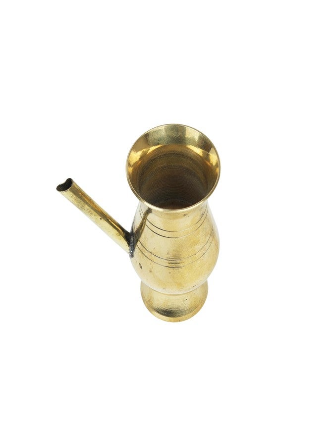 Aditri Creation Brass Kalash Lota Pot Utensil Drinkware for Pooja Puja Kit Indian Traditional Festival Pooja Purpose for Temple Home Office Pure Brass Vessel Lota Gift Pooja Item(Size:-3"X2")(Golden) - Image 2