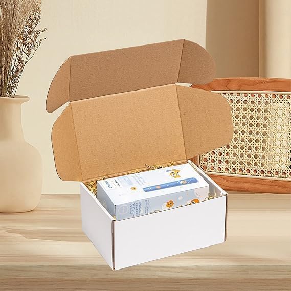 MALANI STORES 3Ply Corrugated Box/Shipping Boxes/Packaging Boxes 7X4X2 inch selflock white corrugated 3ply box_Pack of -50 - Image 5