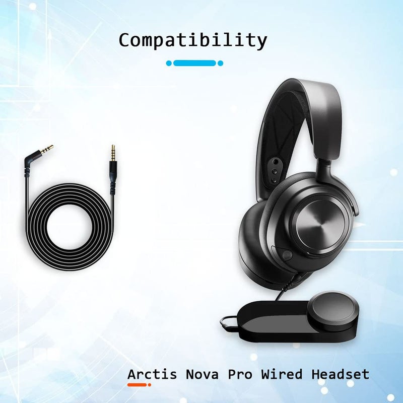 QJYTH Replacement Cable Cord Compatible with SteelSeries Arctis Nova Pro Wired Headset - Image 2