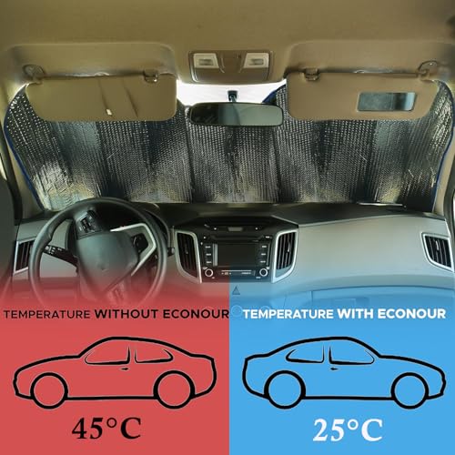 EYUVAA LABEL Aluminum Car Windshield Sunshade Protector Cover, Blocks UV Rays Cover Front Window Protector Shield, Compatible With Suvs, Sedan, Hatchback (Silver) (Pack Of 1) - Image 5