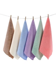 MKSL MKSL Handkerchiefs Ultra Absorbent and Super Soft Microfiber Face Towels Baby Wash Cloth Multi Purpose Fingertip Towels Soft Face Cloth Newborn BabiesWomen Girls Multicolour Pack of 6  - Image 1