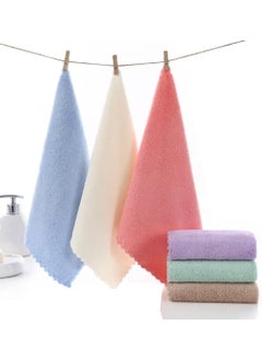 MKSL MKSL Handkerchiefs Ultra Absorbent and Super Soft Microfiber Face Towels Baby Wash Cloth Multi Purpose Fingertip Towels Soft Face Cloth Newborn BabiesWomen Girls Multicolour Pack of 6  - Image 2
