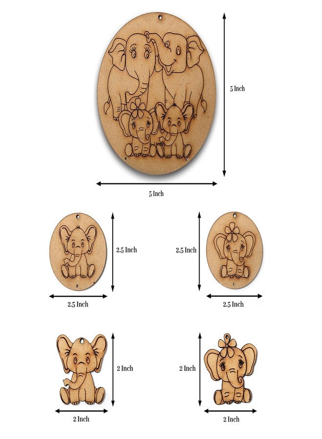 pickNMAKE Art & Craft Kit for Kids | DIY Wooden Elephant Painting Set | Screen-Free Activity for Ages 5+ | 5 MDF Boards, 18 Non-Toxic Colours | Wall Hanging, Keychain, Pendant - Image 2