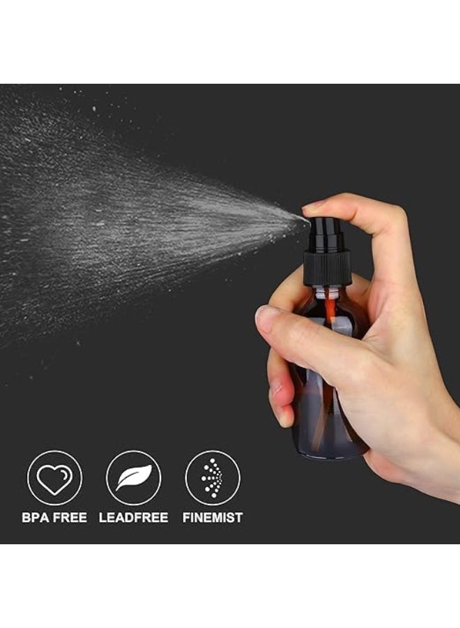 Entice Goods أنتايس جودز | زجاجات رذاذ زجاجية كهرمانية سعة 2 أونصة للزيوت الأساسية، زجاجة رذاذ صغيرة فارغة برذاذ ناعم 3 عبوات - Image 3