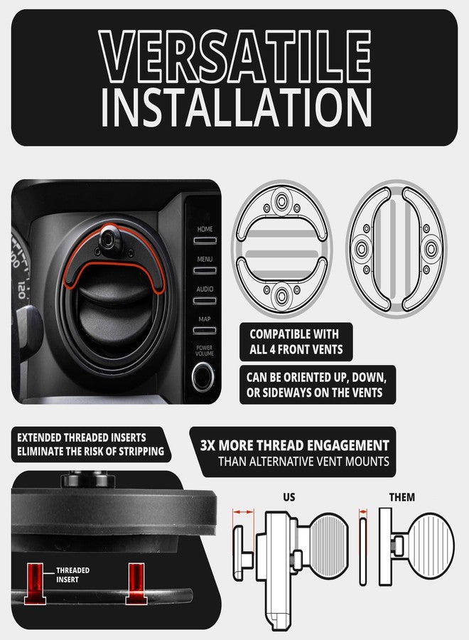 Tackform Link Vent Phone Mount Compatible with 2016-2023 Toyota Tacoma and 2014-2021 Toyota Tundra | Aluminum | Zero Slip, Anti-Scratch | Universal Holder Compatible with iPhone, Galaxy, More | Black - Image 4