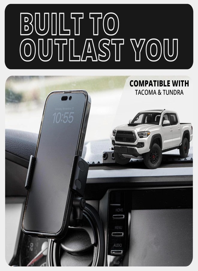 Tackform Link Vent Phone Mount Compatible with 2016-2023 Toyota Tacoma and 2014-2021 Toyota Tundra | Aluminum | Zero Slip, Anti-Scratch | Universal Holder Compatible with iPhone, Galaxy, More | Black - Image 2