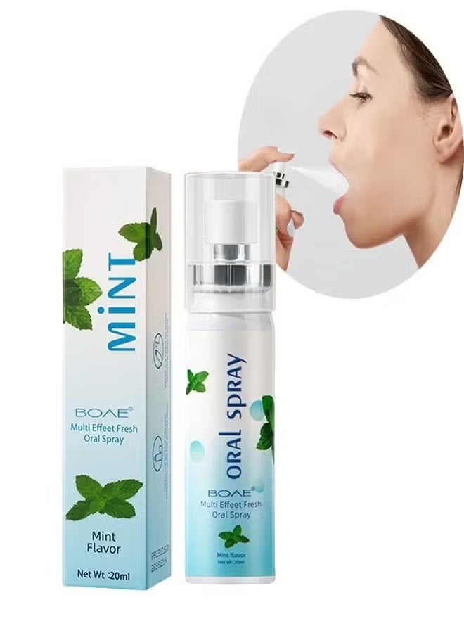 BOAE Multi Effeet Fresh Oral Spray 20ml, Bad Breath Treatment for Adults, Mint Flavor Mouth Freshener, Effective Mouth Spray, Breath Freshener Spray, Oral Care Spray, Mouth Healthy Care - Image 1