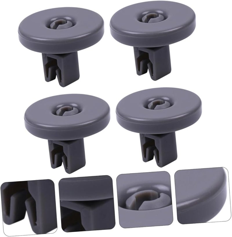 4 قطع من بكرات رف غسالة الصحون السفلي العالمية، عجلات بديلة متينة ومرنة - Image 3