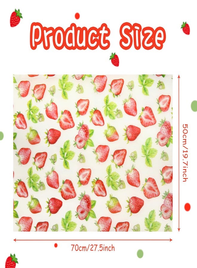 Geluode Strawberry Tissue Paper for Gift Wrapping, 20 Sheets 20"x 28" Per Sheet Strawberry Fruit Design Bulk Tissue Paper for Gift Wrapping Bags Boxes DIY Art Craft Christmas Birthday Party Decorations - Image 2