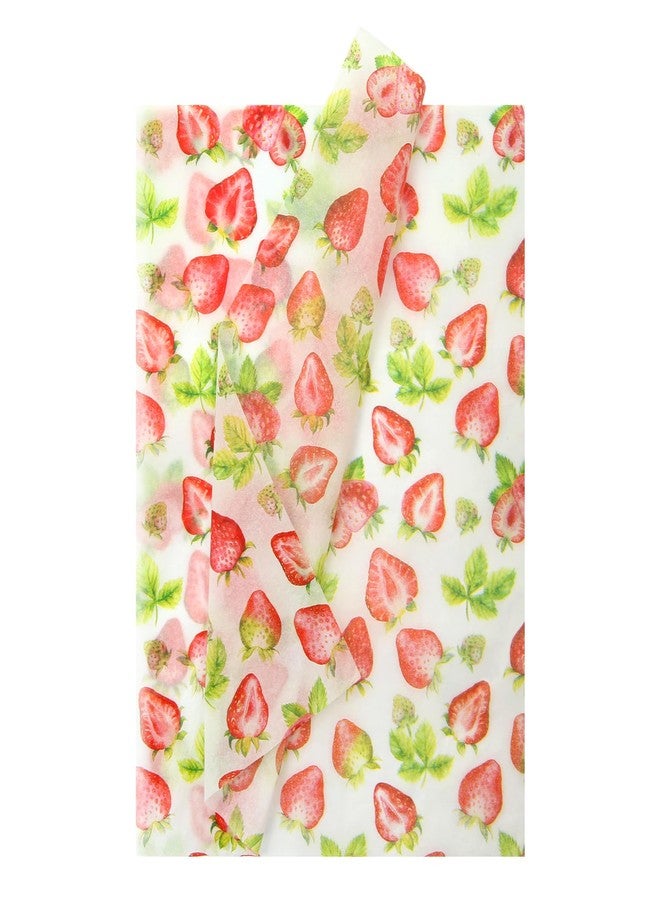 Geluode Strawberry Tissue Paper for Gift Wrapping, 20 Sheets 20"x 28" Per Sheet Strawberry Fruit Design Bulk Tissue Paper for Gift Wrapping Bags Boxes DIY Art Craft Christmas Birthday Party Decorations - Image 1
