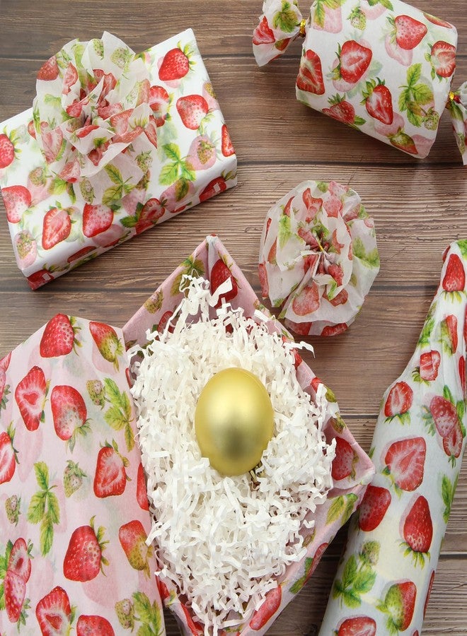 Geluode Strawberry Tissue Paper for Gift Wrapping, 20 Sheets 20"x 28" Per Sheet Strawberry Fruit Design Bulk Tissue Paper for Gift Wrapping Bags Boxes DIY Art Craft Christmas Birthday Party Decorations - Image 5