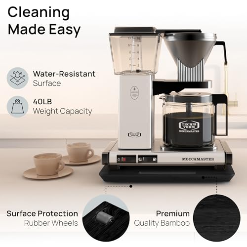 Ibyx Elegant Sliding Tray for Your Coffee Maker & Heavy Kitchen Appliances - Sturdy, Slides Easily from Under The Cabinet (Black, 13”W x 10.5”D) - Image 4