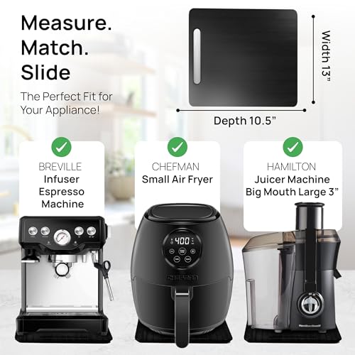 Ibyx Elegant Sliding Tray for Your Coffee Maker & Heavy Kitchen Appliances - Sturdy, Slides Easily from Under The Cabinet (Black, 13”W x 10.5”D) - Image 5