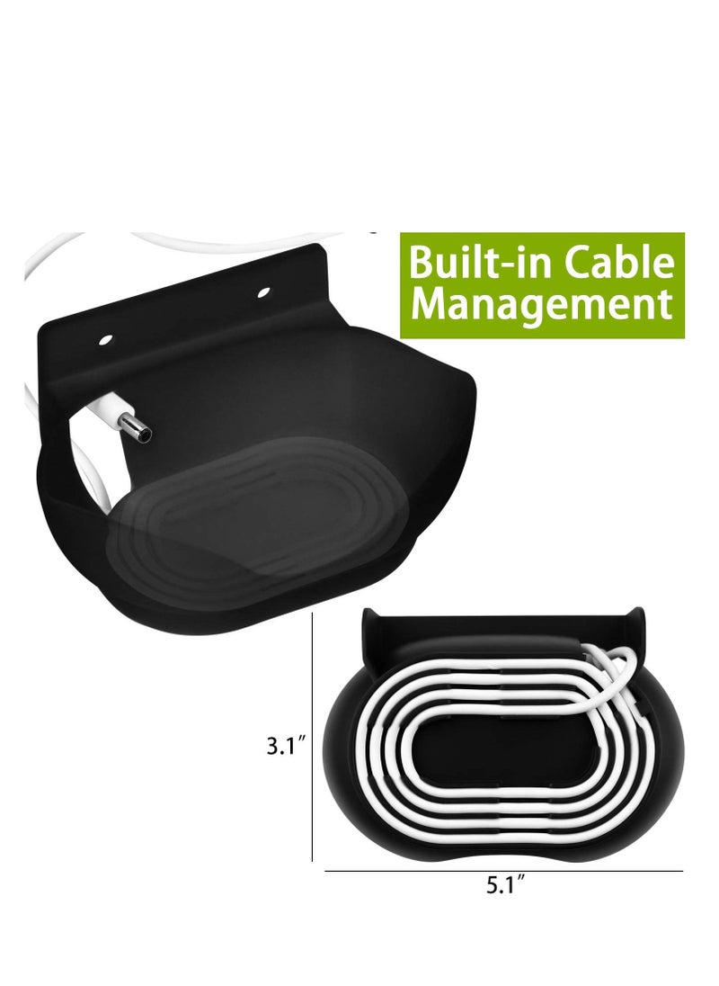 Y&D - 1 Pack White Outlet Nest Audio Wall Mount Holder Stand for Google Speaker,Space Saving & Stable Bracket Shelf in-Built Cable Management System, Easy Fast to Install - Image 1
