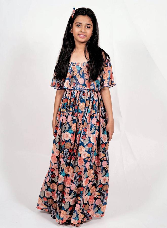 Maithili Printed A-Line Off Shoulder Maxi Dress - Image 1