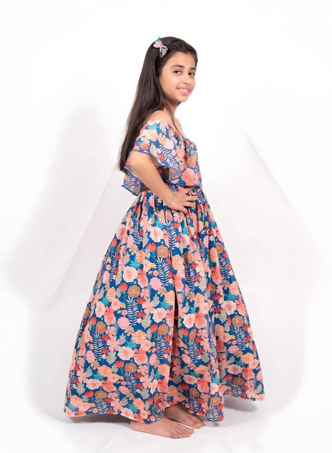 Maithili Printed A-Line Off Shoulder Maxi Dress - Image 2