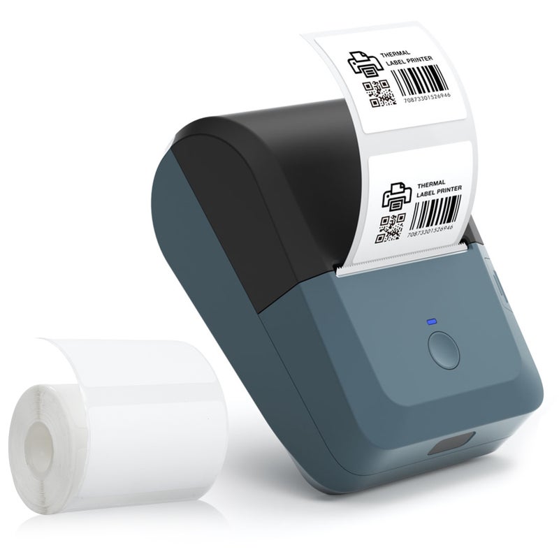 Label Maker Machine Mini Wireless BT Thermal Receipt Printer All in One BT Connect Price Tag DIY Date Journal Study Sticker Labeling Machine Compatible with iOS Android for Small Business Restaurant Retail Store Home & Office Organization Mobile Bill Printer with 1 Label Roll - Image 1