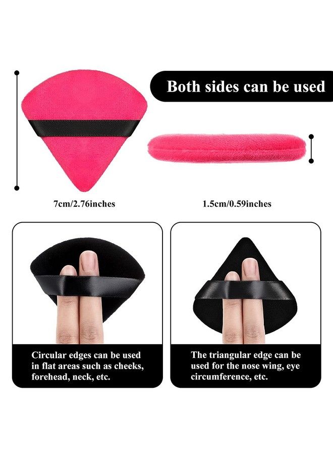 COSLUXE Pure Cotton Powder Puff Triangle Wedge Shape Designed For Contouring Under Eyes And Corners Loose Powder Mineral Powder Body Powder Makeup Tool (Black & Pink Pack Of 6) - Image 5