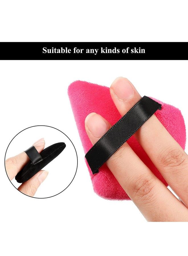 COSLUXE Pure Cotton Powder Puff Triangle Wedge Shape Designed For Contouring Under Eyes And Corners Loose Powder Mineral Powder Body Powder Makeup Tool (Black & Pink Pack Of 6) - Image 3