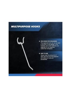 Neiko Neiko 53100A 4 Inch Heavy Duty Pegboard Hooks Kit, 50 Pack, 1/8" Peg Hooks for 1” Spaced Pegboards, Utility Hooks for Wall Organizing in Home or Garage  - Image 3