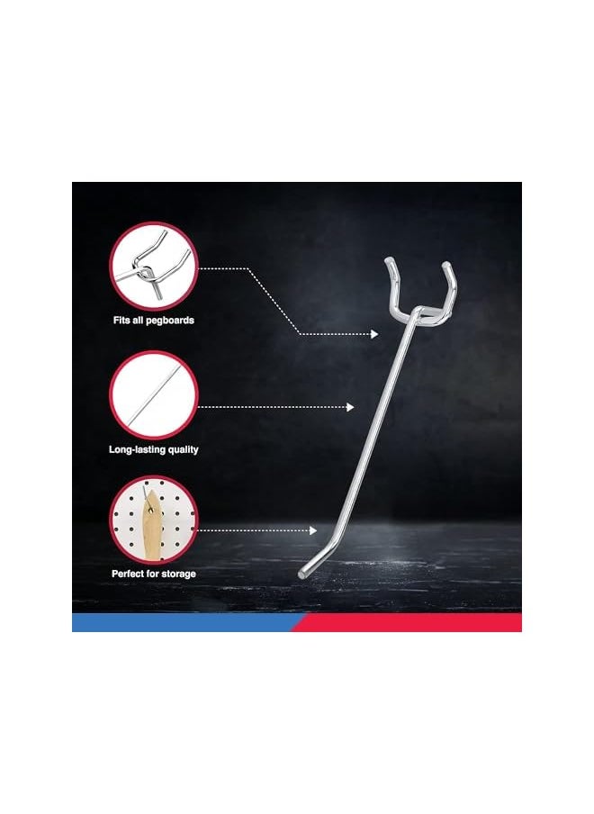 Neiko - Neiko 53100A 4 Inch Heavy Duty Pegboard Hooks Kit, 50 Pack, 1/8" Peg Hooks for 1” Spaced Pegboards, Utility Hooks for Wall Organizing in Home or Garage - Image 1