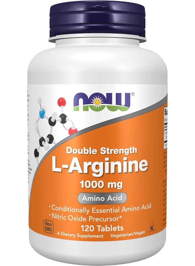 now Supplements, L-Arginine 1,000 Mg, Nitric Oxide Precursor, Amino Acid, 120 Tablets - Image 1