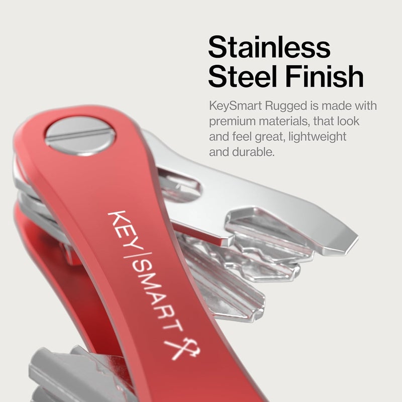 KeySmart Rugged Multi-Tool Key Holder with Bottle Opener and Pocket Clip (2-14 Keys, Red) - Image 5