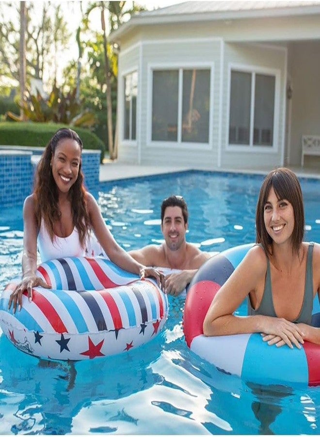 Poolcandy USA Flag 36 inch Pool Tube, American Flag Patriotic Style Red, White & Blue Inflatables for The Beach, Pools & Lakes - Image 5