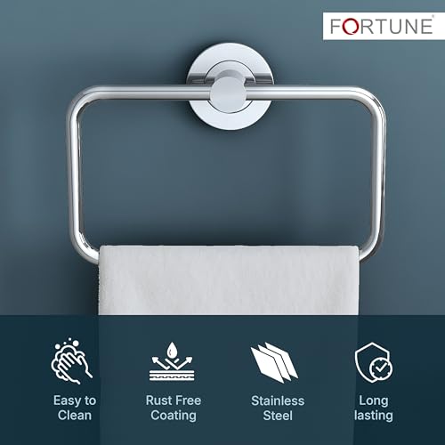 GARBNOIRE Stainless Steel Towel Ring, Napkin Ring, Towel Holder, Towel Hanger for Bathroom, Kitchen, Washbasin, Homes, Hotels- Chrome Finish (Pack of 1) - Image 4