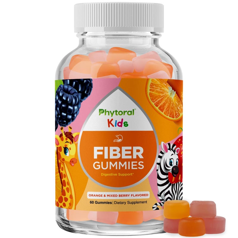High Prebiotic Fiber Gummies for Kids Dietary Fiber Supplements for Digestion Constipation Chicory Root Kids Immune Gummies NonGMO Vegan Digestive Nutritional Supplements 60 Count