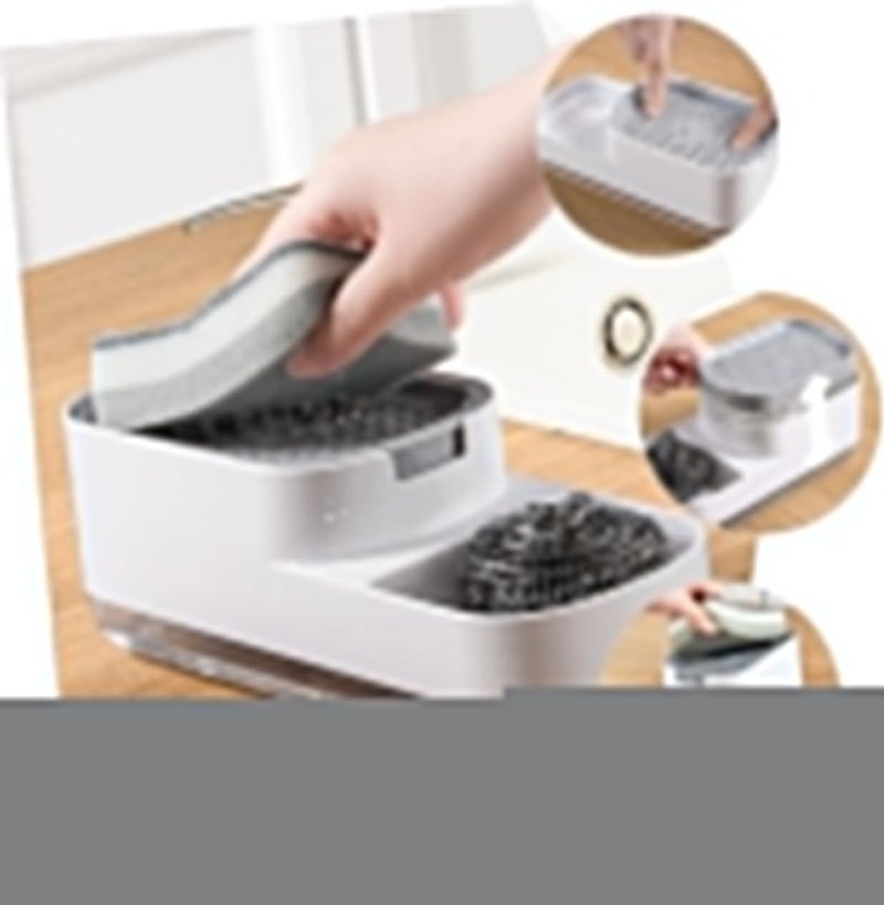 Melgoza Dish Soap Dispenser with Sponge Holder for Kitchen Sink 3 in 1 Countertop Soap Pump 400ml Dishwashing Liquid Dispenser RustProof Liquid Soap Dispenser for Kitchen Bathroom Cleaning - Image 4